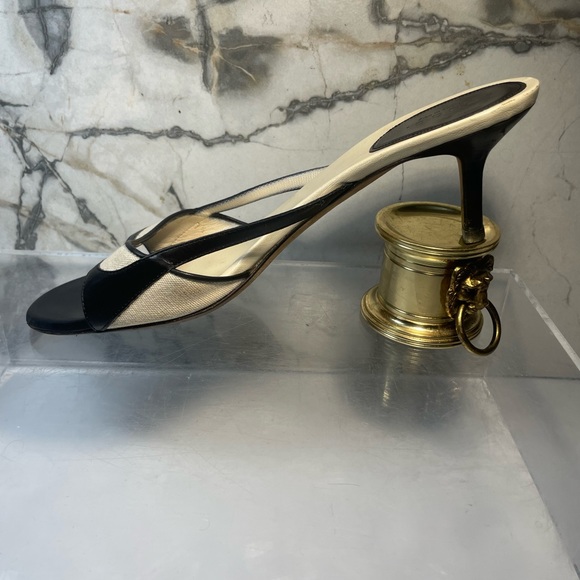 Gucci leather colorblock patten sandals - black sandals sz  7.5 B made in italy - Picture 10 of 16